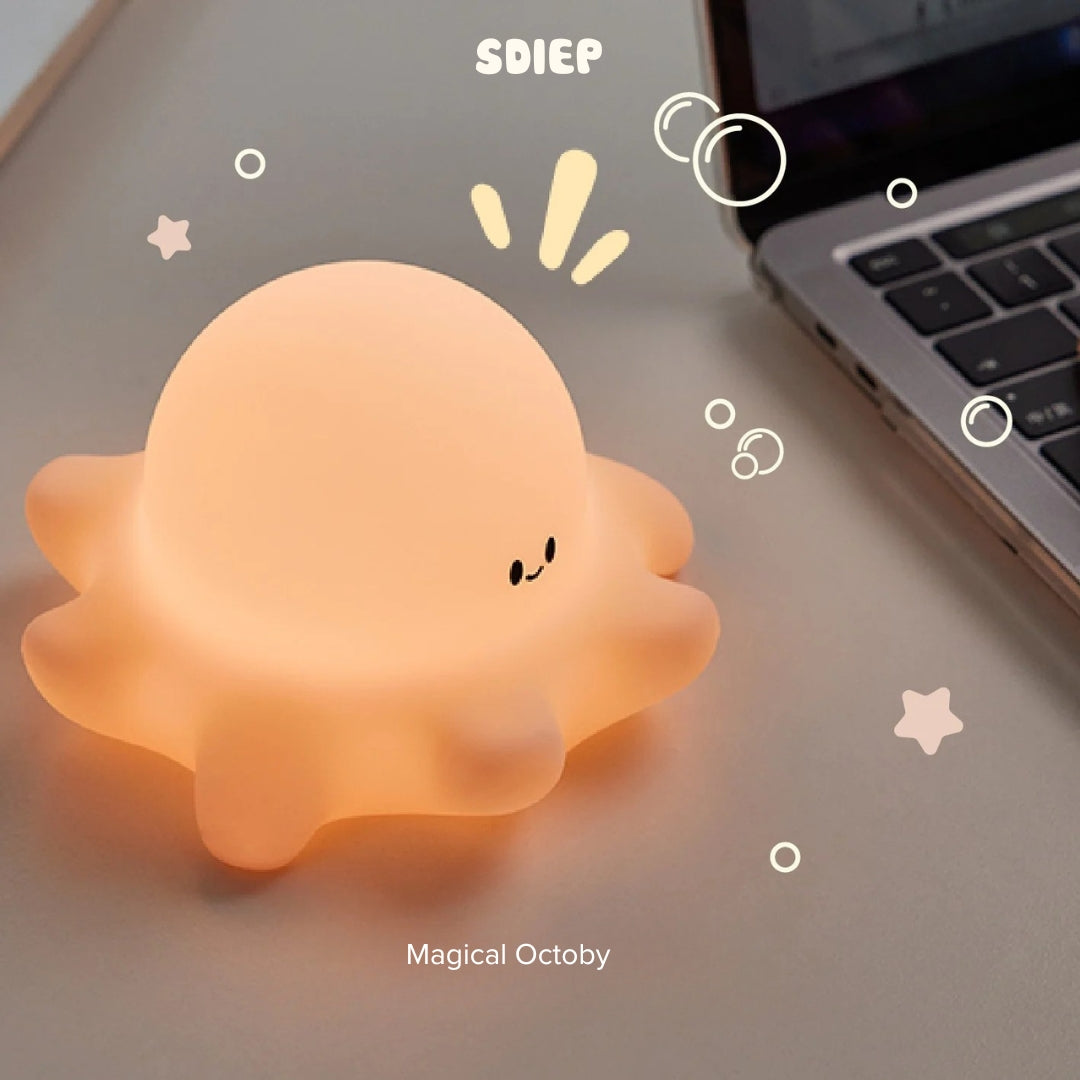 Lampe lumineuse rechargeable par USB avec joli motif de pieuvre | Lampe Octoby