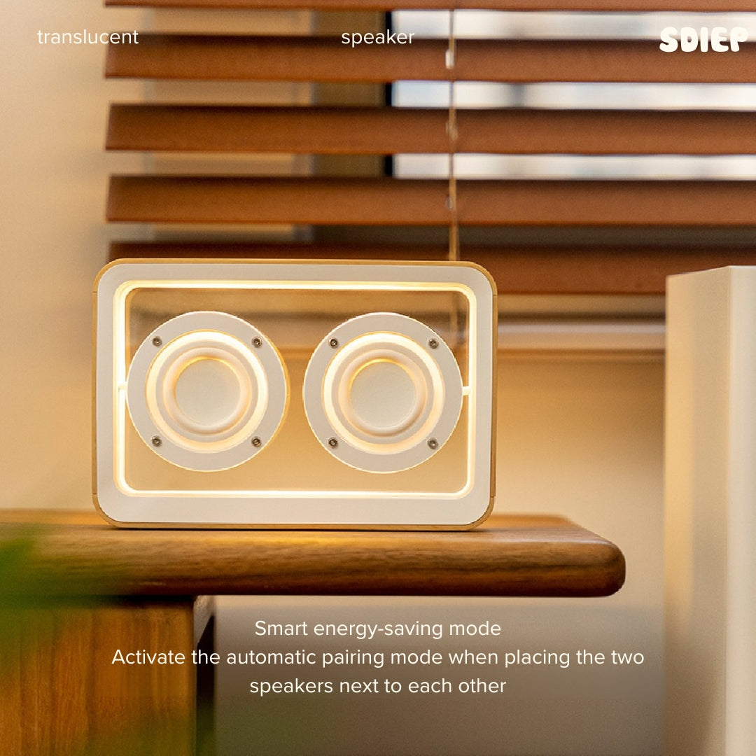 Bluetooth Speaker with Transparent Design, Live Sound Technology, and Light Sensor | TRANSLUCENT SPEAKER