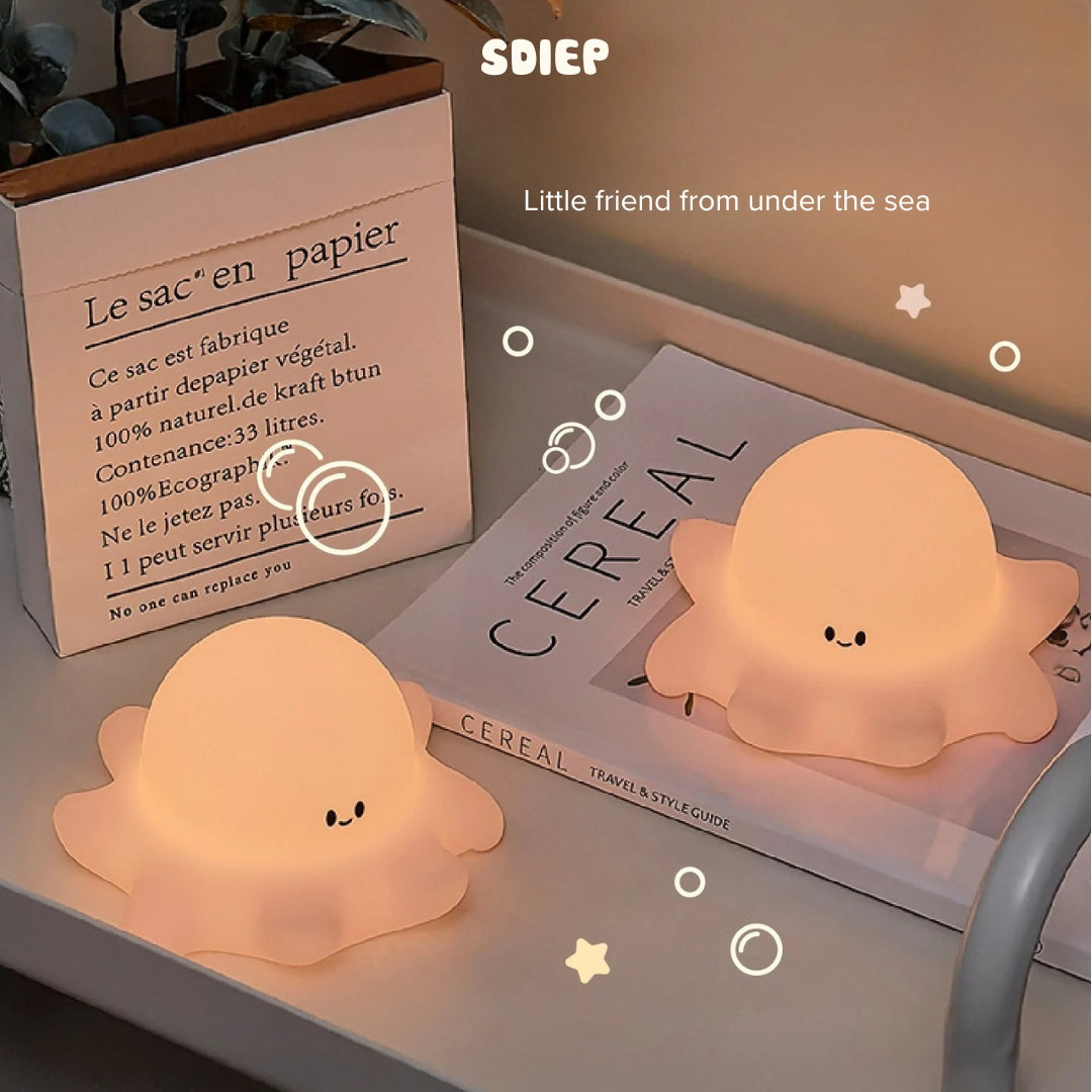 Lampe lumineuse rechargeable par USB avec joli motif de pieuvre | Lampe Octoby