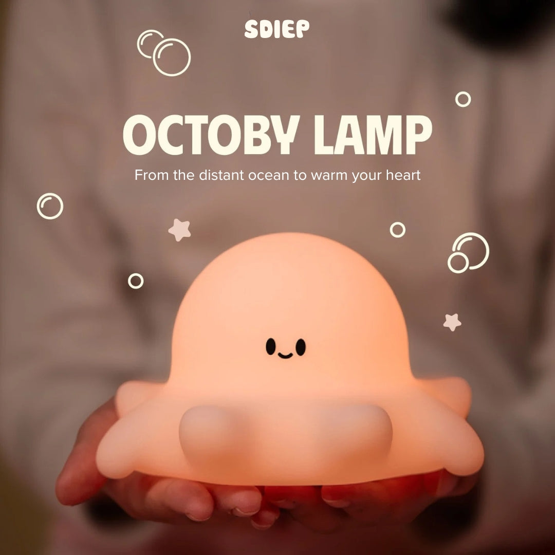 Lampe lumineuse rechargeable par USB avec joli motif de pieuvre | Lampe Octoby