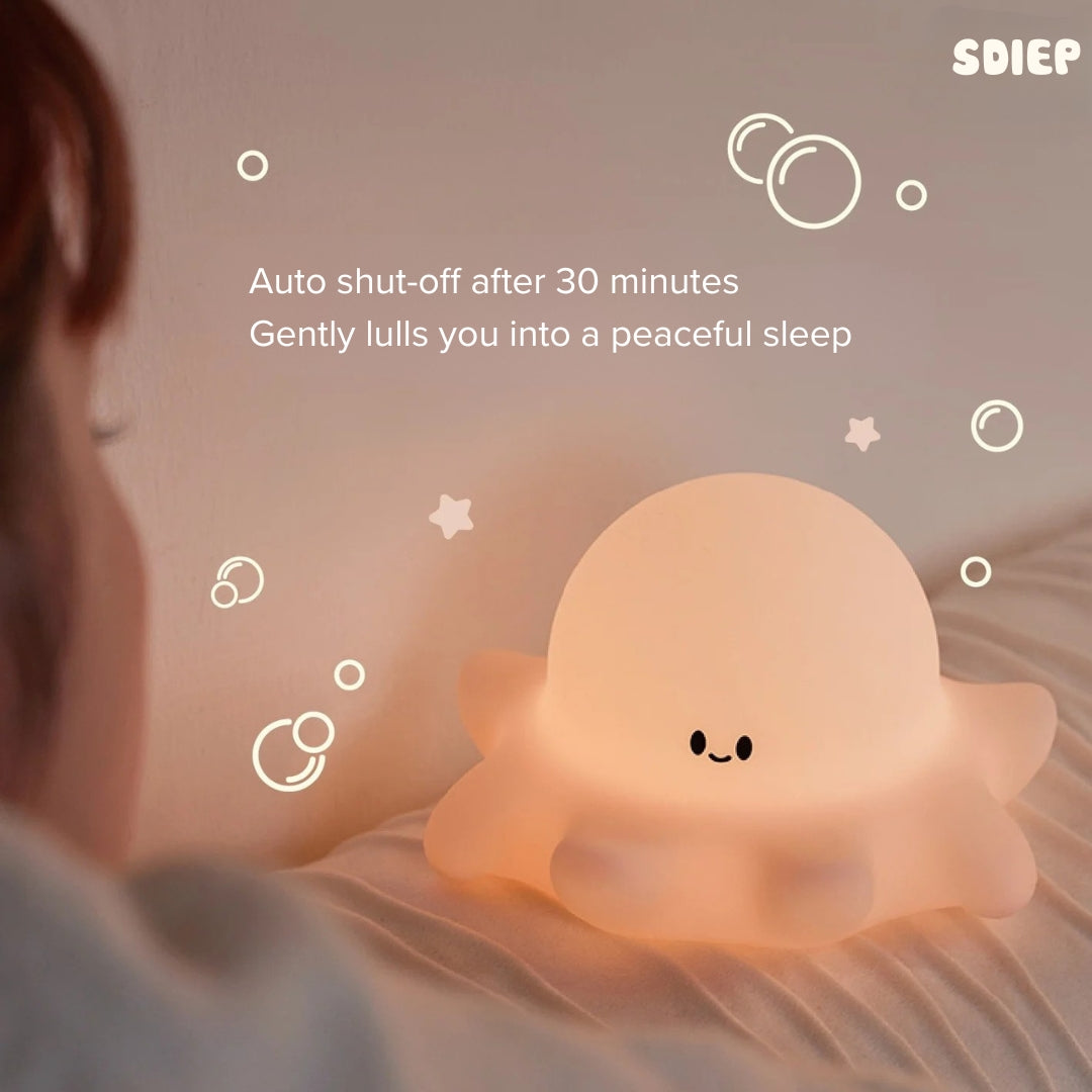 Lampe lumineuse rechargeable par USB avec joli motif de pieuvre | Lampe Octoby